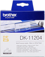 Brother Mehrzweck-Etiketten DK-11204 Schwarz auf Weiß