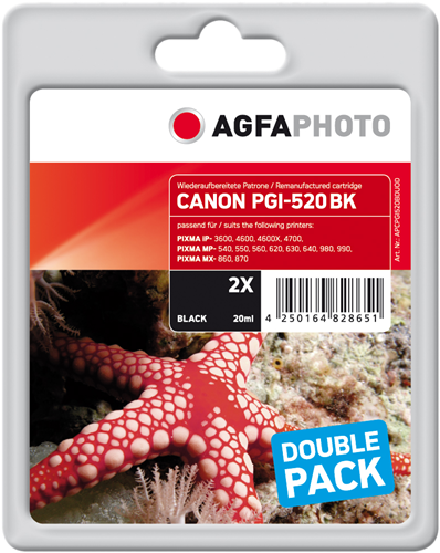 Agfa Photo PGI-520BK Multipack Schwarz