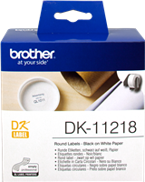 Brother DK-11218 Runde Etiketten 24mm Schwarz auf Weiß