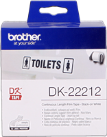 Brother DK-22212 Endlosetiketten 62mm x 15,24m Schwarz auf Weiß