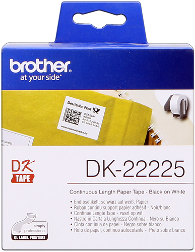 Brother DK-22225 Endlosetiketten 38mm x 30,48m Schwarz auf Weiß