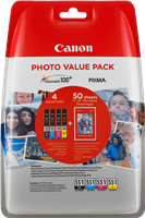 Canon CLI-551 Photo Schwarz / Cyan / Magenta / Gelb Value Pack