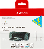 Canon PGI-72 Multipack Schwarz (Foto) / Grau / Cyan (Foto) / Magenta (Foto) / Transparent