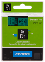 DYMO Schriftband Schwarz auf Grün