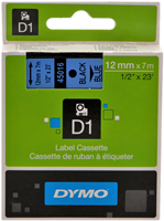 DYMO Standard-D1-Band 45016 Schriftband Schwarz auf Blau