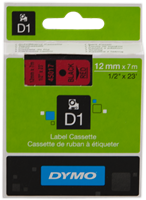 DYMO Standard-D1-Band 45017 Schriftband Schwarz auf Rot