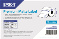 Epson Premium Matte Label - 102 x 76mm Weiss