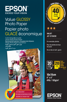 Epson Value Glossy Photo Paper 10x15 Weiss
