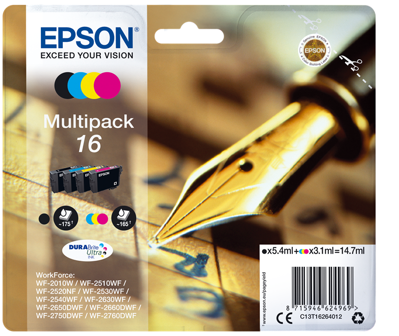 Epson T1626 Multipack Schwarz / Cyan / Magenta / Gelb