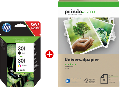 HP DeskJet 2050s + Prindo Green Recyclingpapier 500 Blatt