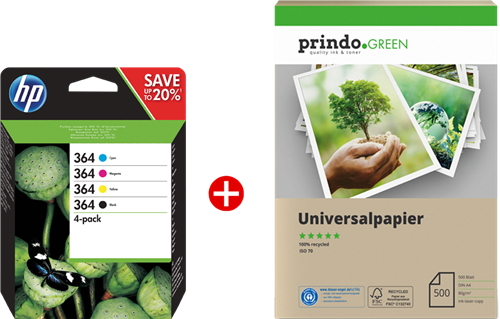 HP Photosmart C5370 + Prindo Green Recyclingpapier 500 Blatt
