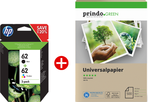 HP OfficeJet 252 Mobile + Prindo Green Recyclingpapier 500 Blatt