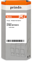 Prindo Basic Schriftband Weiß auf Schwarz