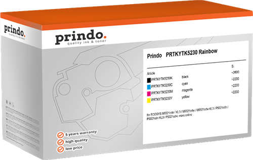 Prindo PRTKYTK5230 Rainbow Schwarz / Cyan / Magenta / Gelb Value Pack