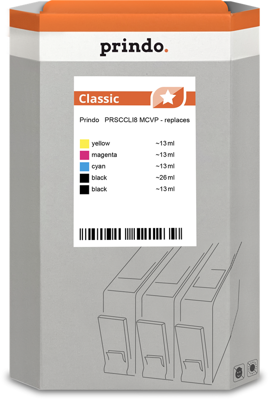 Prindo PRSCCLI8 MCVP Multipack Schwarz / Cyan / Magenta / Gelb
