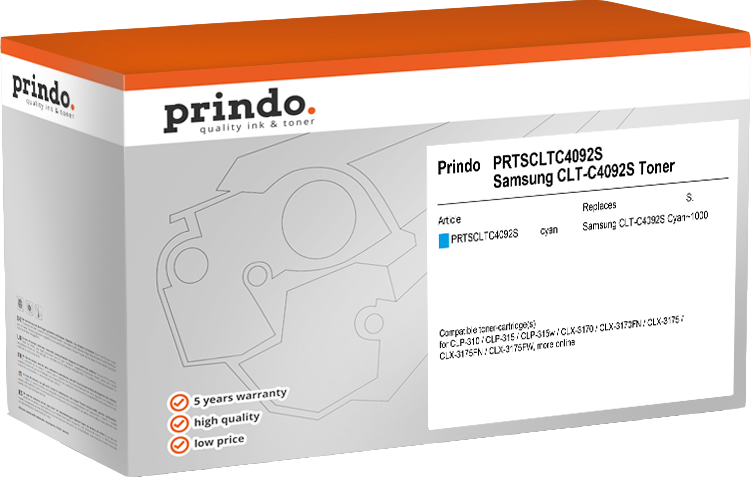 Prindo PRTSCLTC4092S Cyan Toner