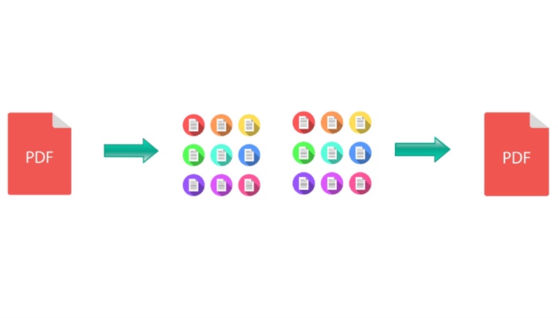 PDF symbol zeigt auf andere Dateiformatsymbole